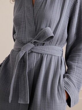 BOLL & BRANCH Dream Robe xsmall Waffle Knit Women's Robe